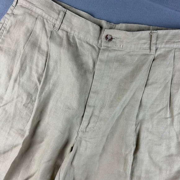 Jos. A. Bank Other - Jos. A. Bank Shorts Mens 36 Tan Pleated 100% Linen Sportswear Casual Classic